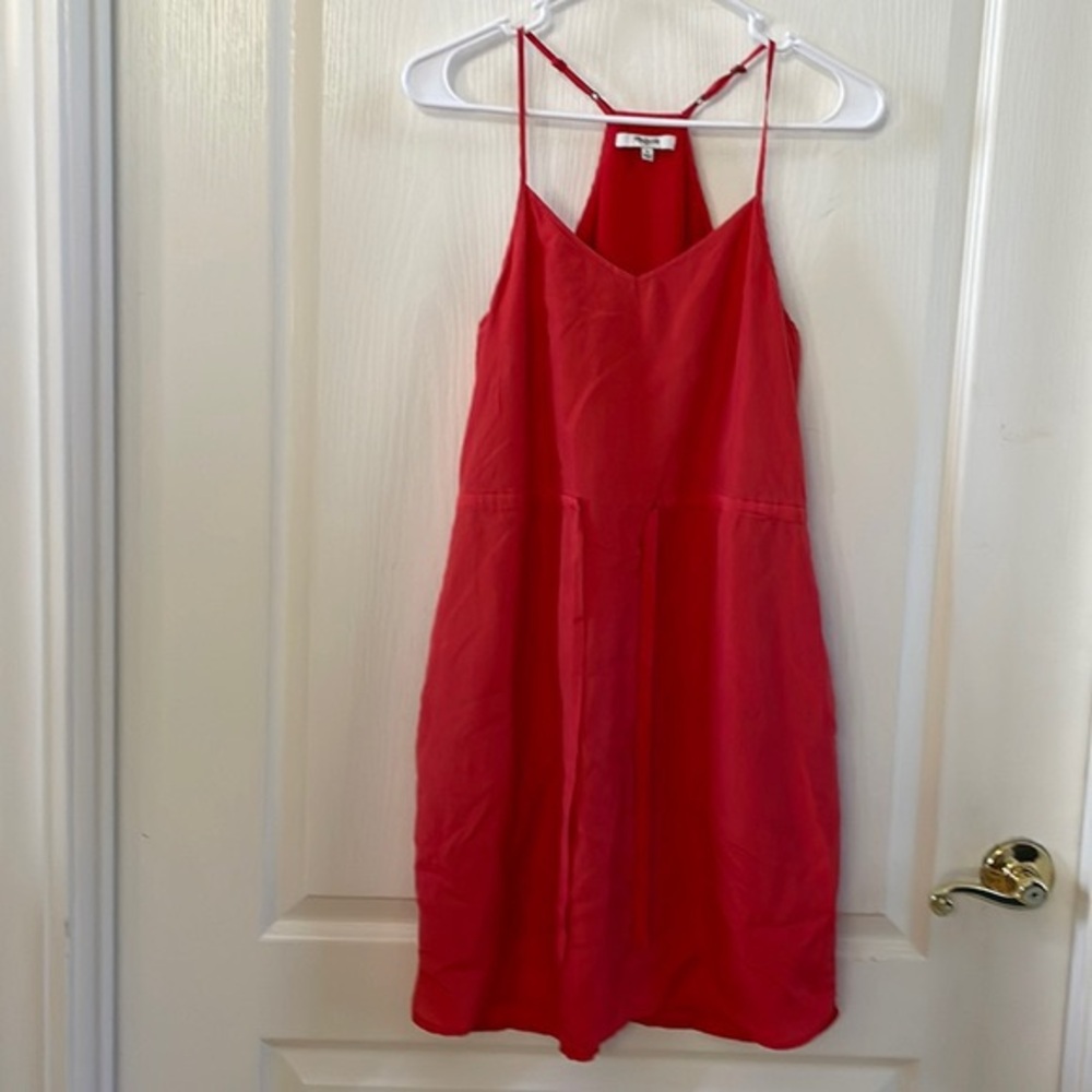 Madewell Red Spaghetti-Strap Mini Dress